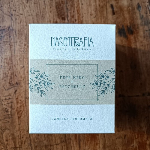 Candela profumata Pepe Nero e Patchouly Nasoterapia - Image 3