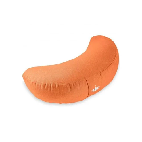 Cuscino mezzaluna in Kapok con loto ricamato colore arancio per meditazione e yoga - Image 2
