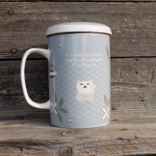 Tazza infusiera azzurra per tisane - Sorsi di Giappone Neavita - Image 2