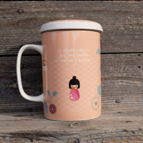 Tazza infusiera rosa per tisane - Sorsi di Giappone Neavita - Image 2