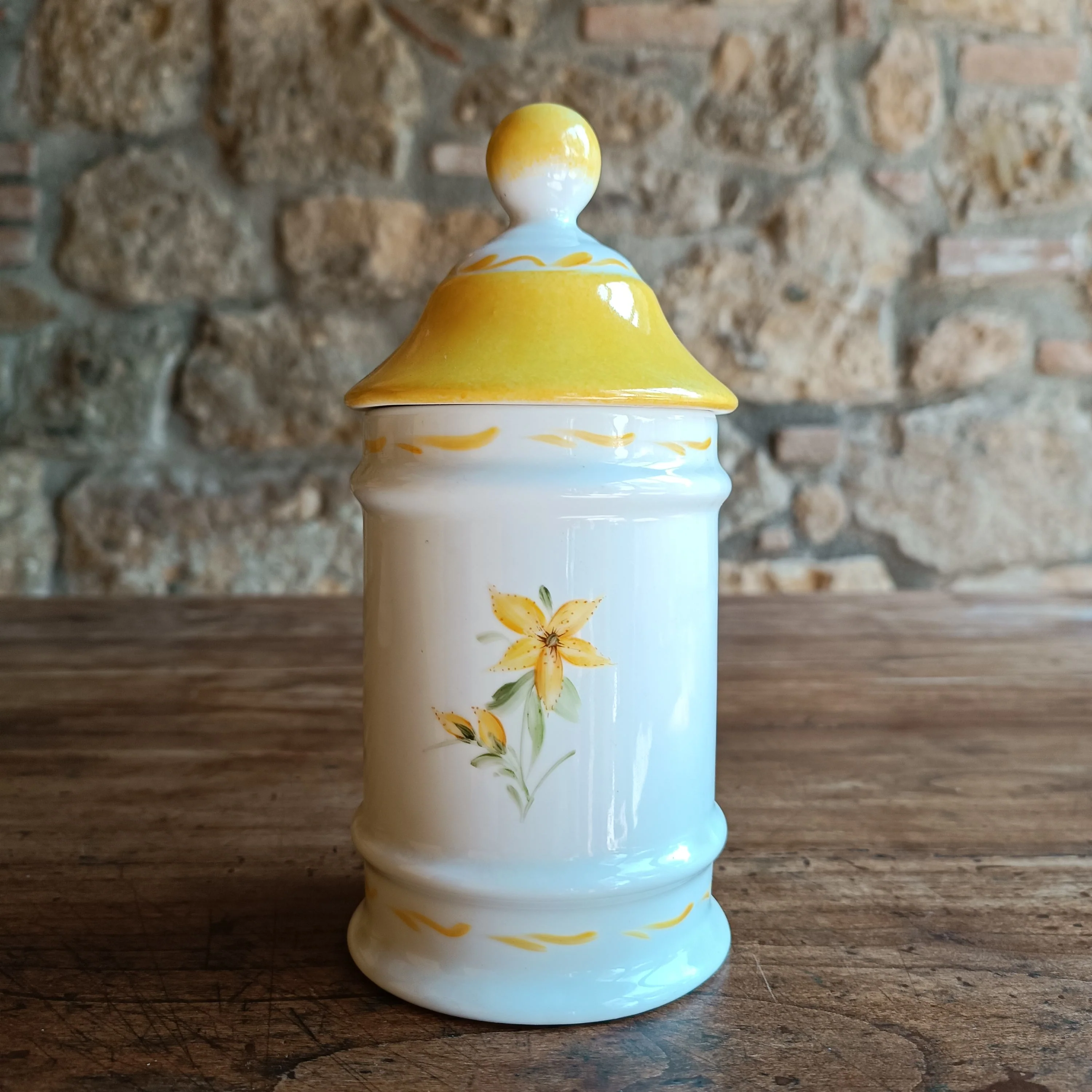 Vaso barattolo in terracotta dipinta a mano con tappo - decorazione Iperico - Image 2